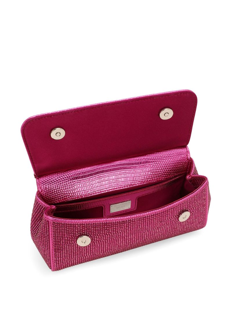 Pink Sicily Small Embellished Top Handle Bag
