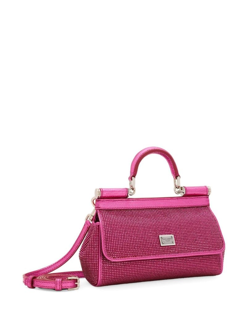 Pink Sicily Small Embellished Top Handle Bag