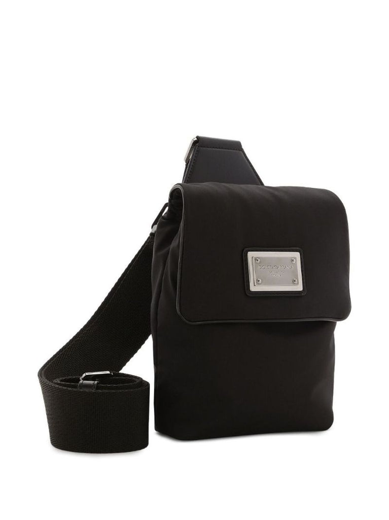 Black Logo-plaque Mini Messenger Bag