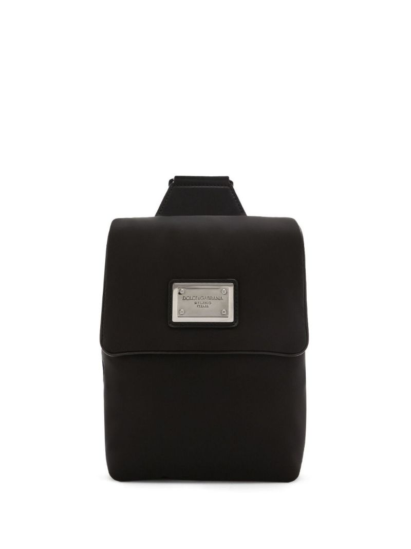 Black Logo-plaque Mini Messenger Bag