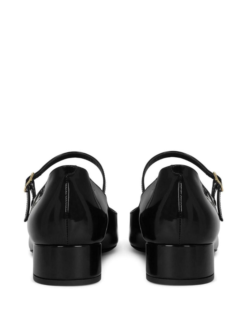 Black Jackie Leather Mary Jane Pumps
