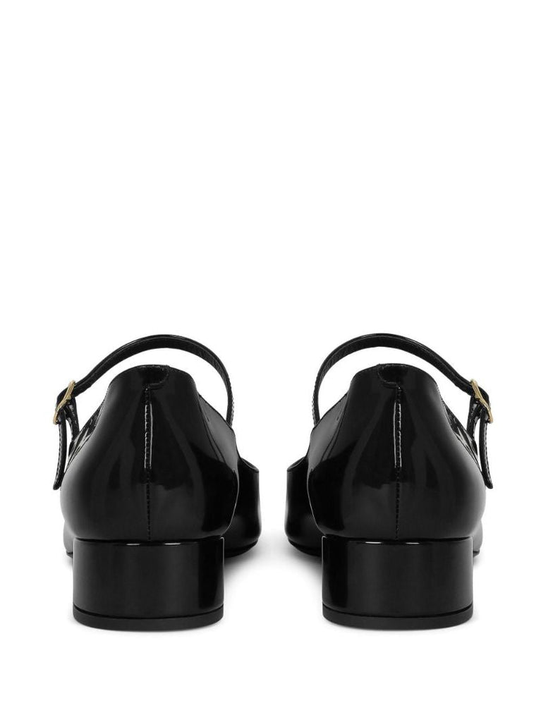 Black Jackie Leather Mary Jane Pumps