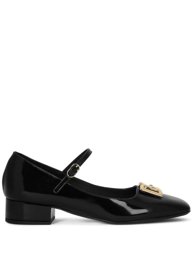Black Jackie Leather Mary Jane Pumps