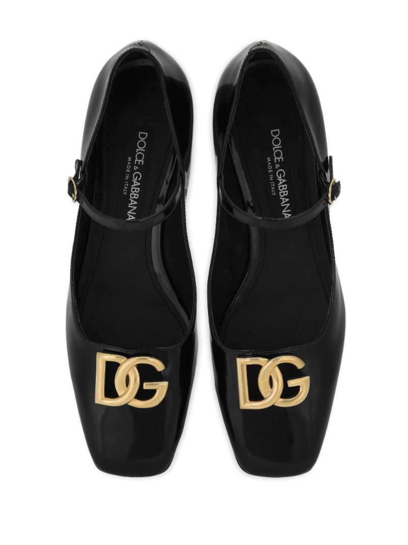 Black Jackie Leather Mary Jane Pumps