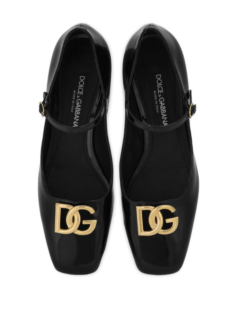 Black Jackie Leather Mary Jane Pumps