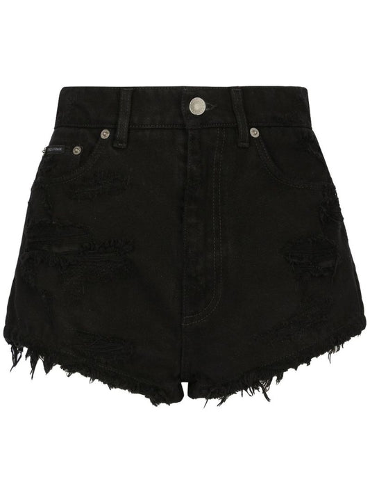 Black Denim Shorts