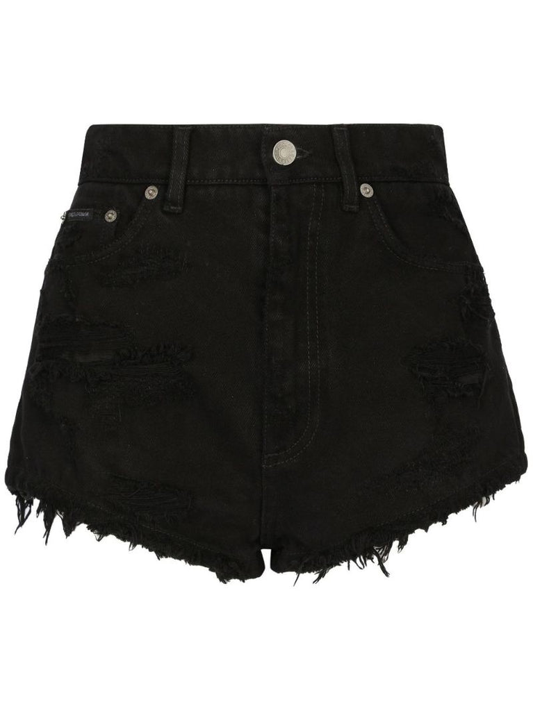 Black Denim Shorts