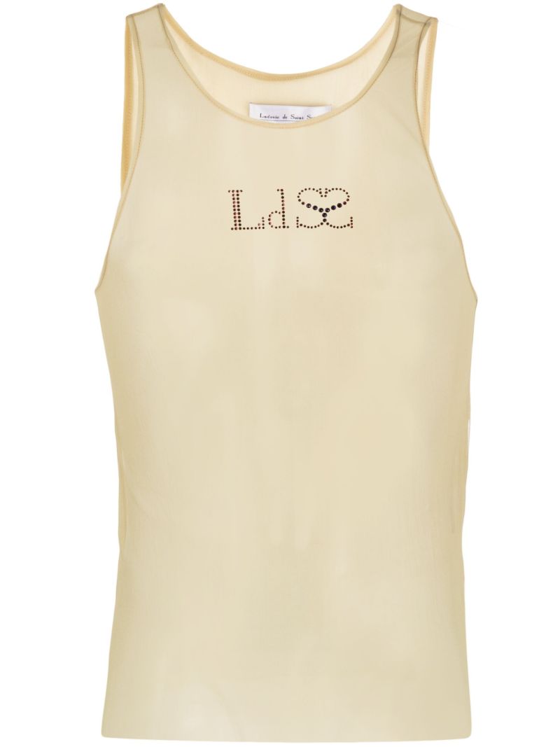 Green Crystal Logo Mesh Tank Top