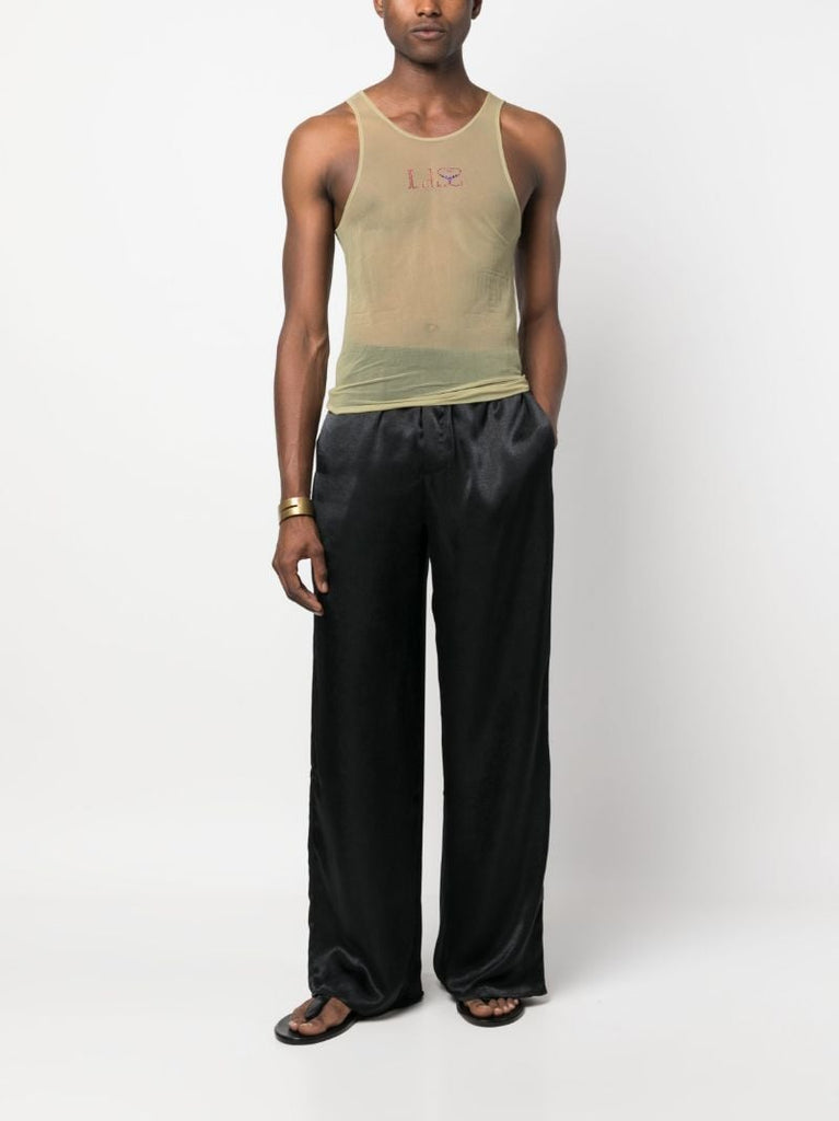 Green Crystal Logo Mesh Tank Top