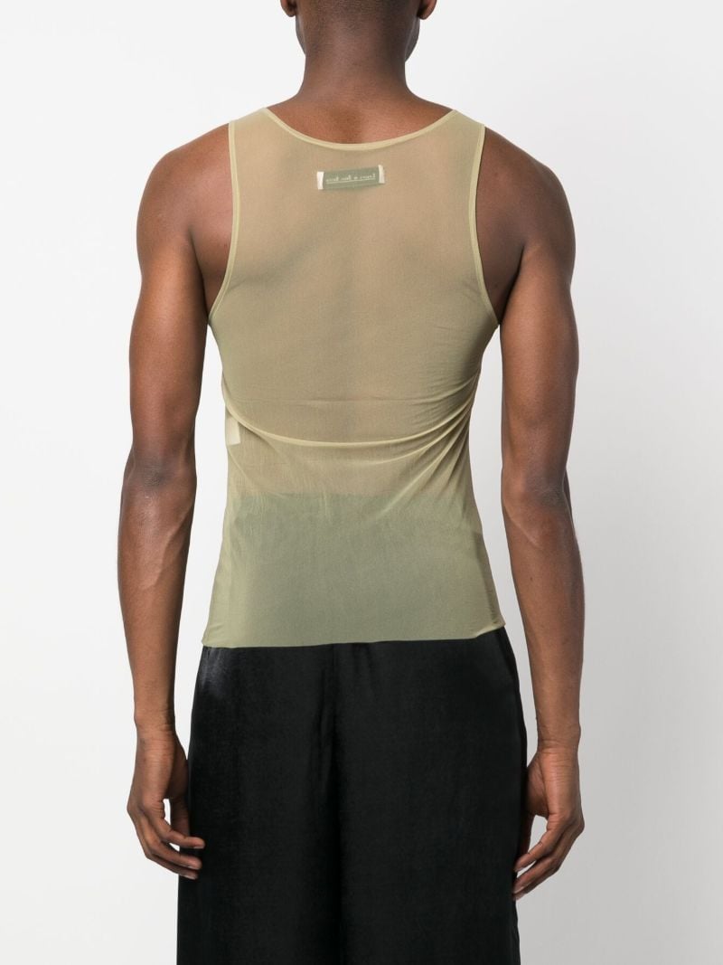 Green Crystal Logo Mesh Tank Top