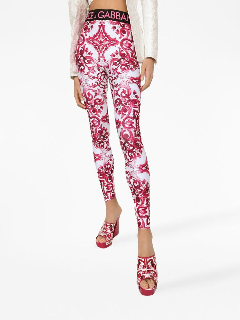Pink Majolica Print Leggings