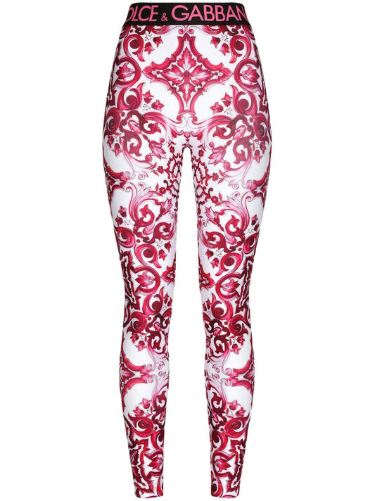 Pink Majolica Print Leggings