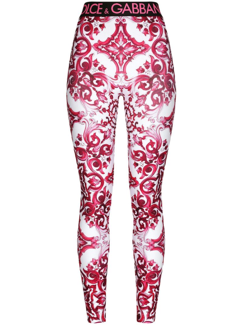 Pink Majolica Print Leggings