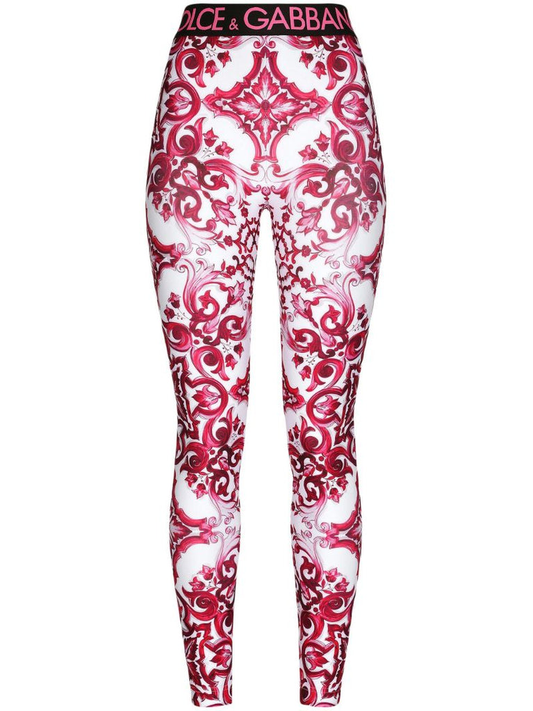 Pink Majolica Print Leggings