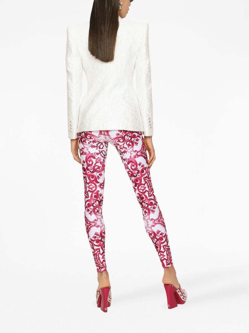 Pink Majolica Print Leggings