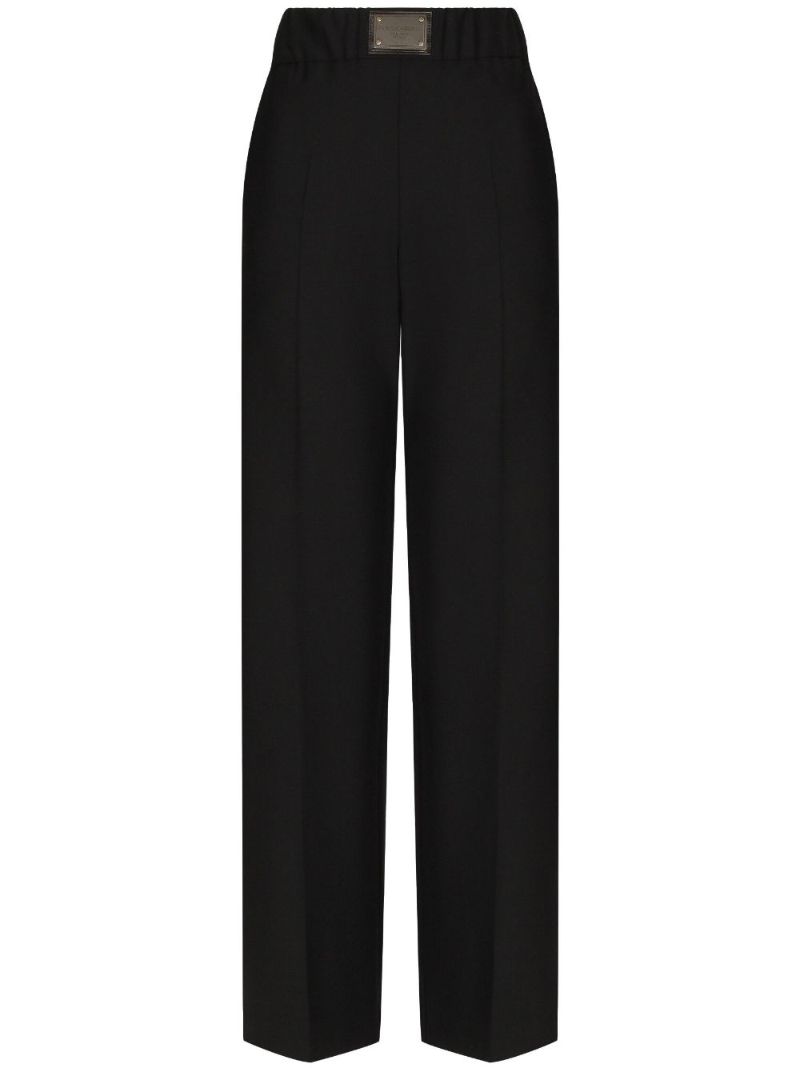 Black Logo-plaque Flared Trousers