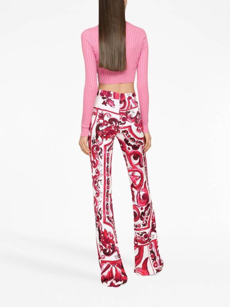 Pink Cropped Silk Sweater