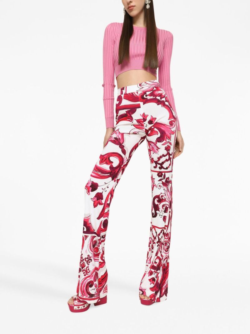 Pink Cropped Silk Sweater