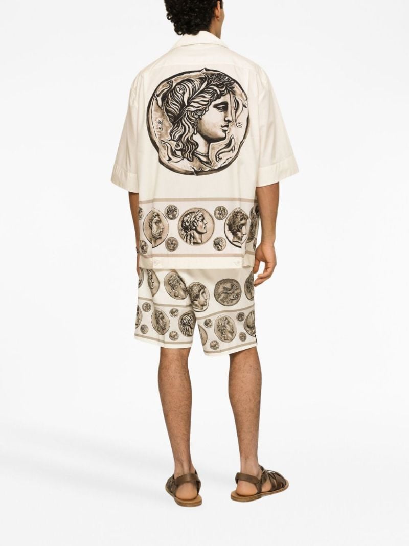Neutral Cotton Coin Print Shirt