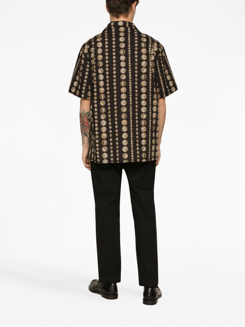 Black Graphic Print Cotton Shirt