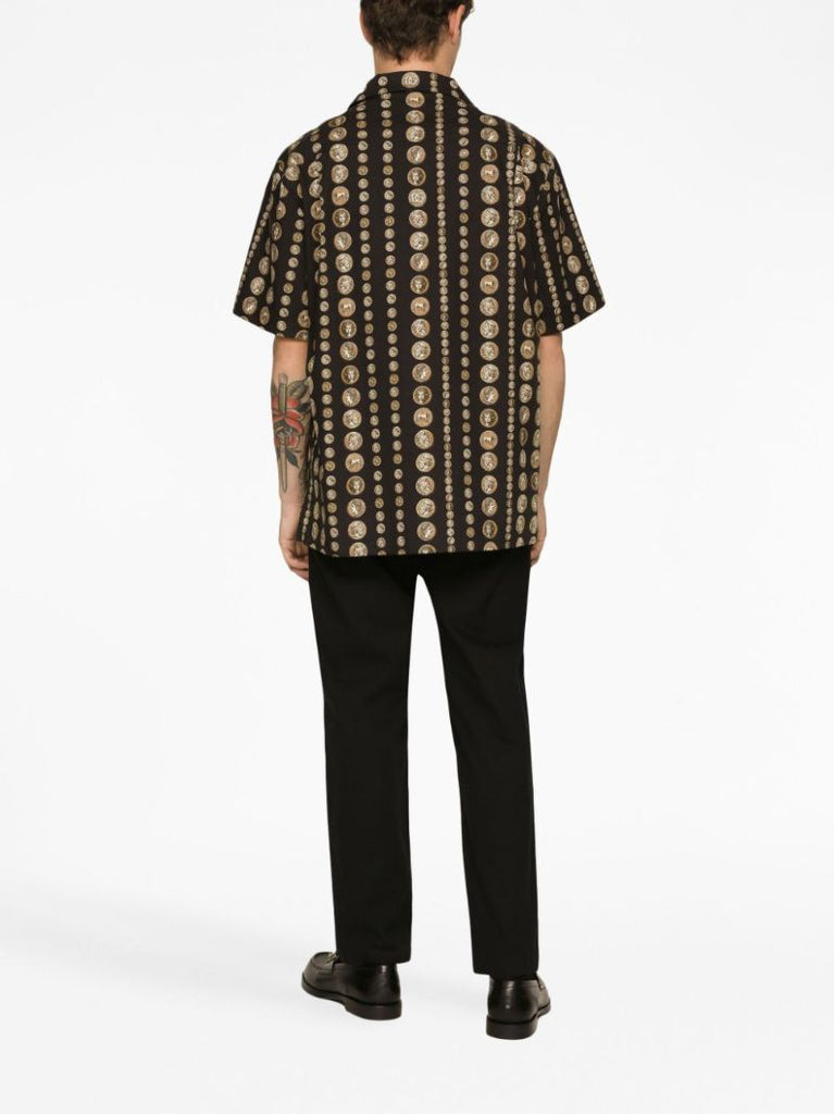 Black Graphic Print Cotton Shirt
