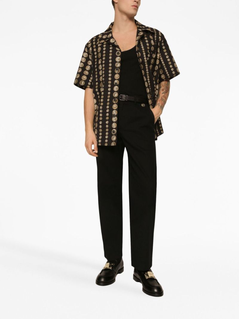Black Graphic Print Cotton Shirt