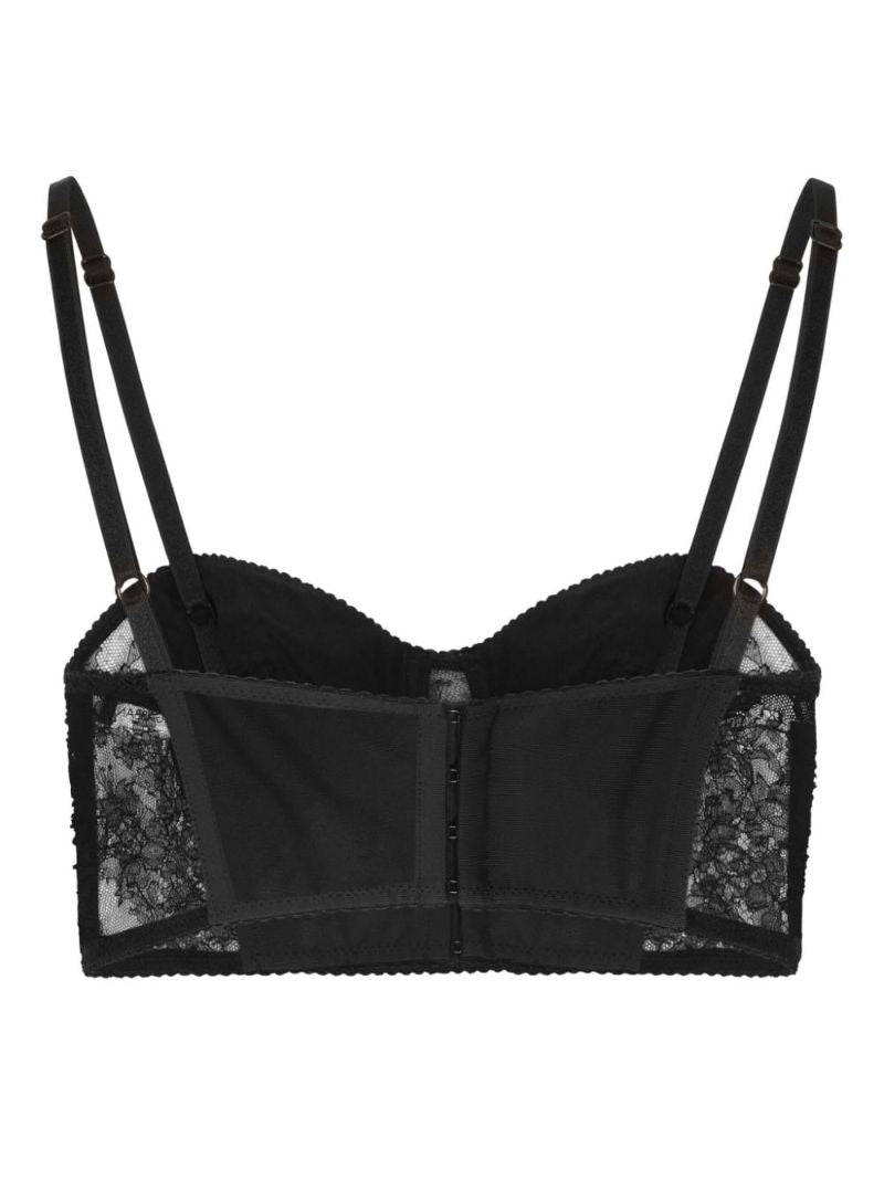 Black Floral-lace Balconette Bra