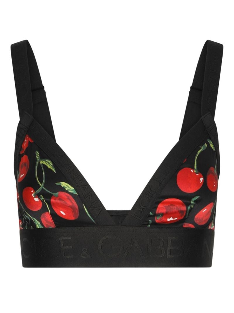 Black Cherry-print Triangle Bra