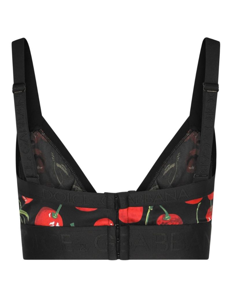 Black Cherry-print Triangle Bra