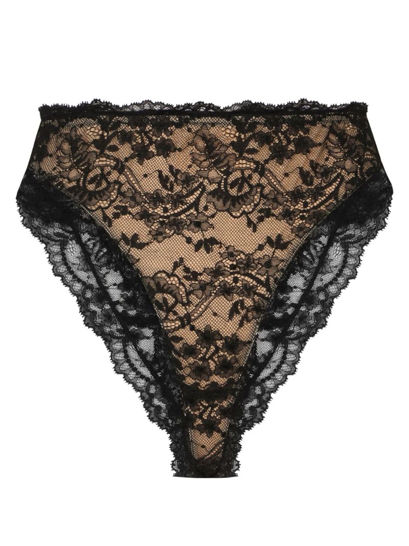 Black Chantilly Lace High-waisted Briefs
