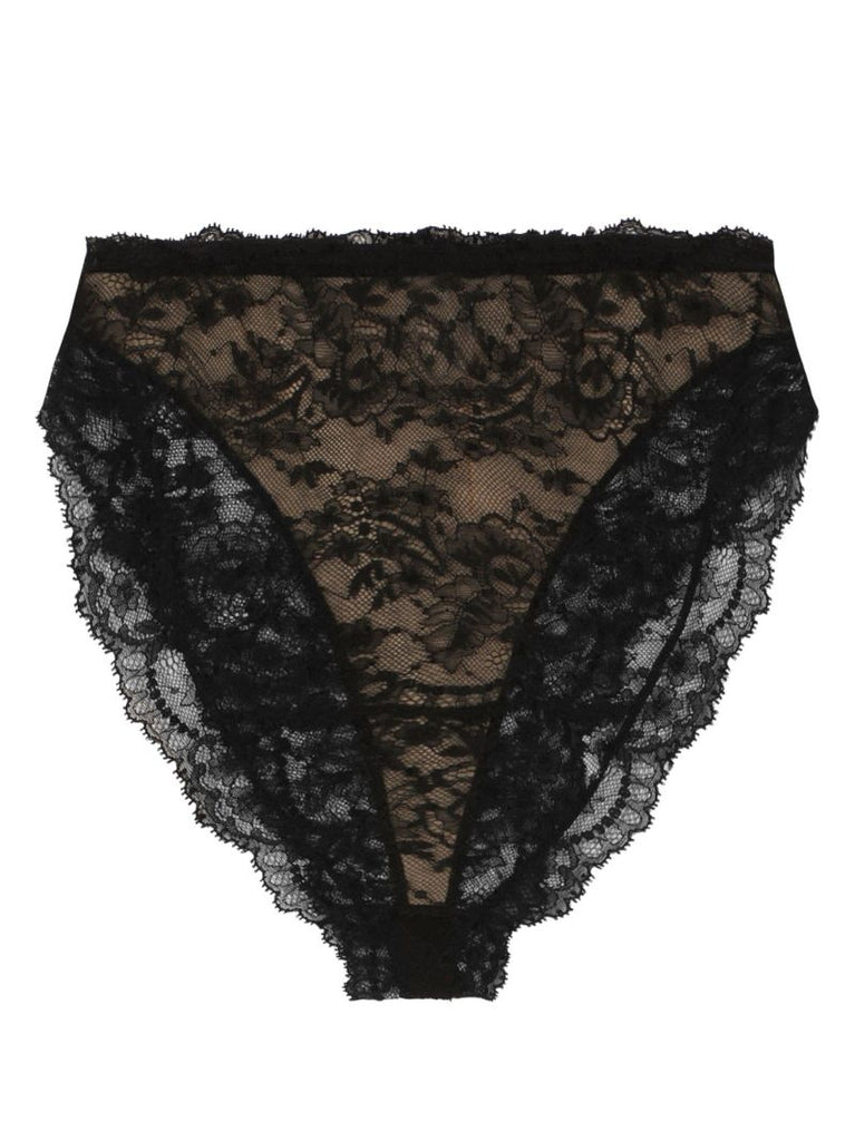 Black Chantilly Lace High-waisted Briefs