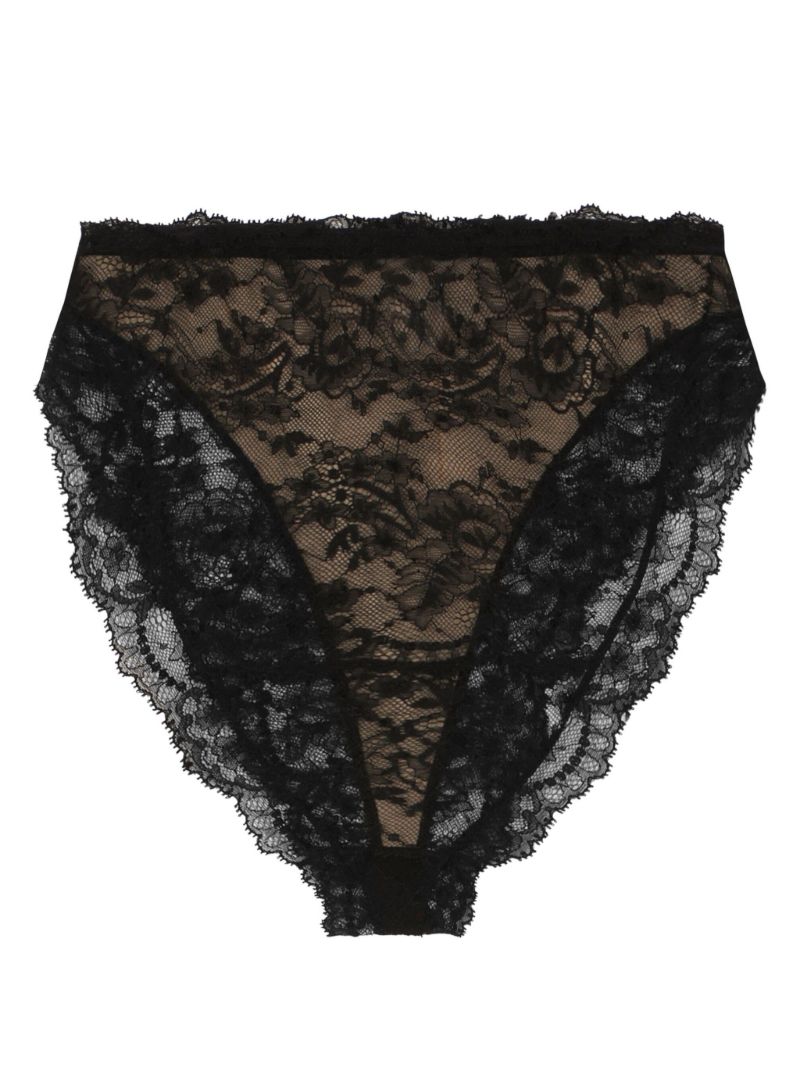 Black Chantilly Lace High-waisted Briefs