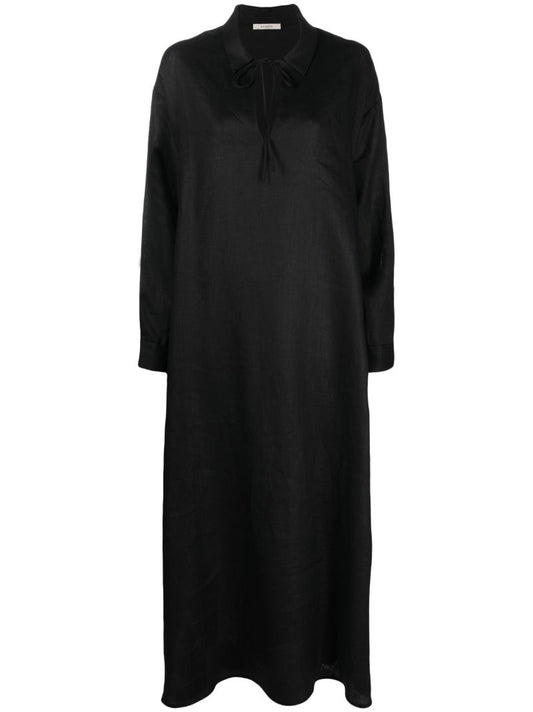 Black Lisbon Linen Maxi Dress