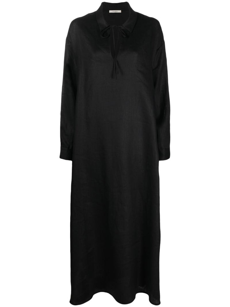 Black Lisbon Linen Maxi Dress