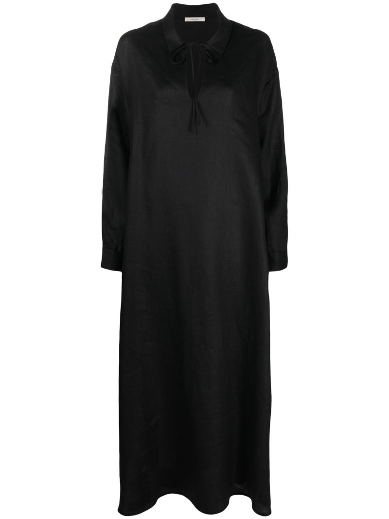 Black Lisbon Linen Maxi Dress