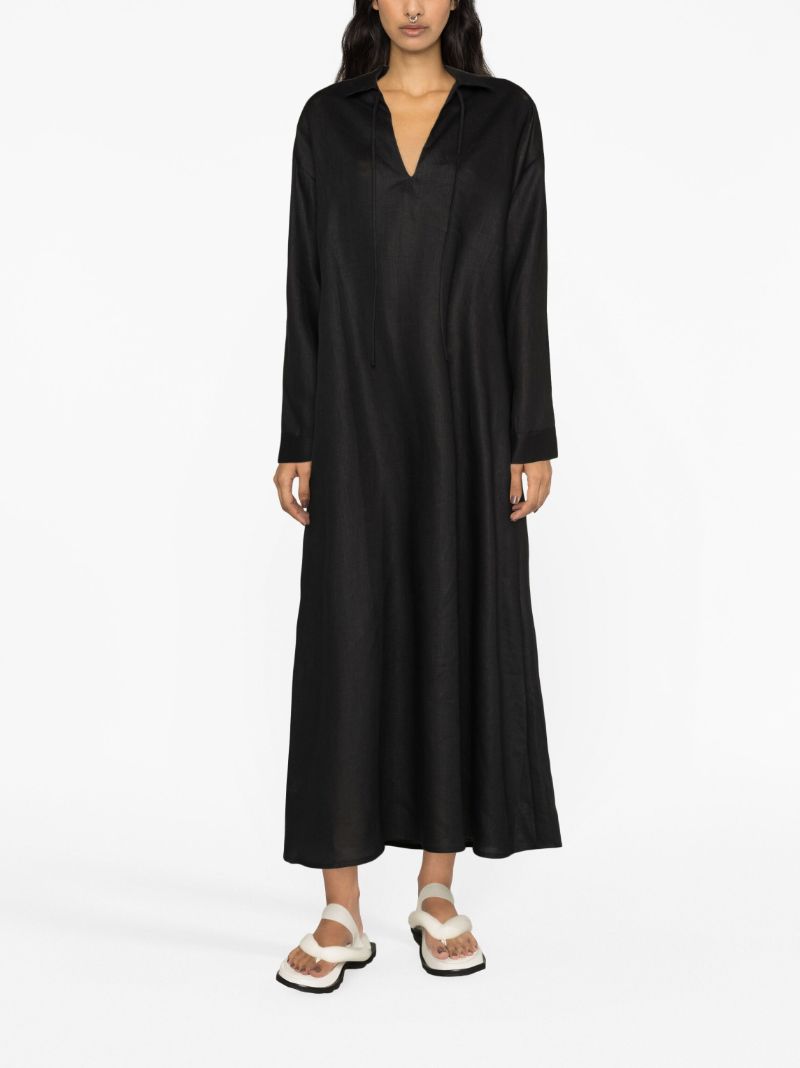 Black Lisbon Linen Maxi Dress