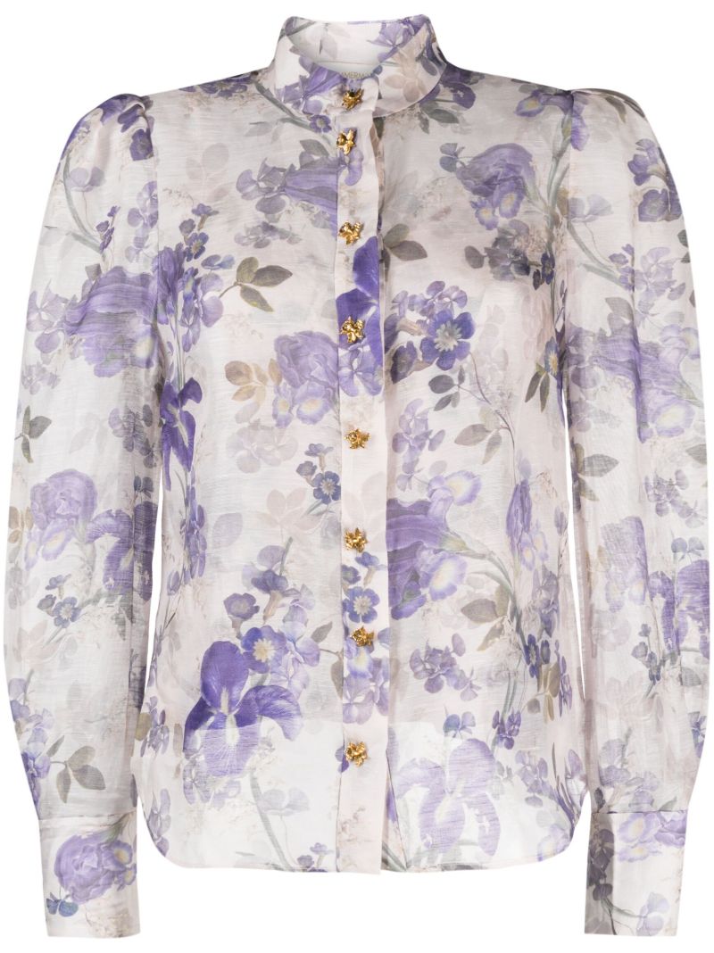 Blue Floral Print Shirt