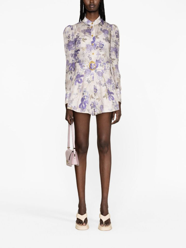 Blue Floral Print Shirt