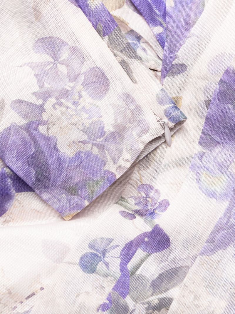Blue Lyrical Floral-print Mini Dress