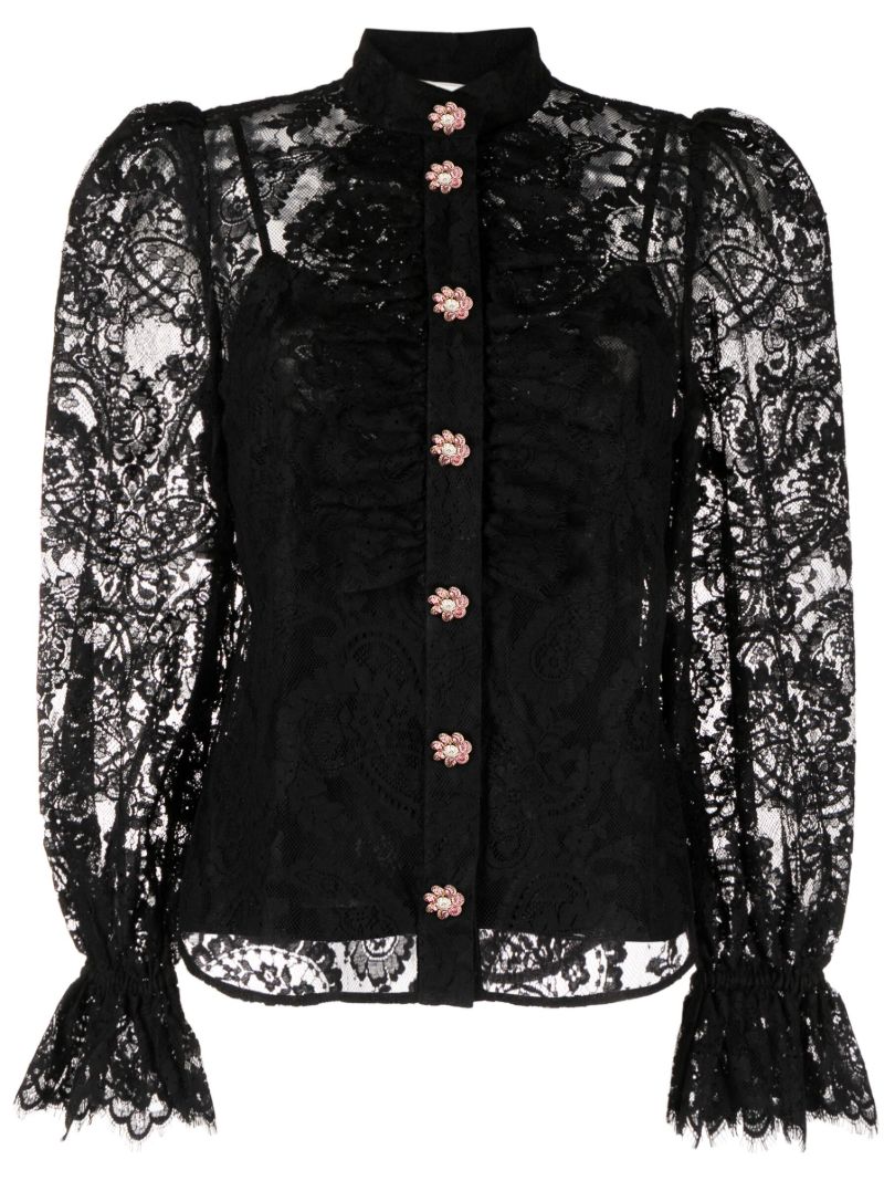 Black Luminosity Lace Blouse