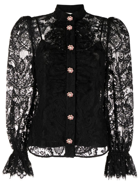 Black Luminosity Lace Blouse