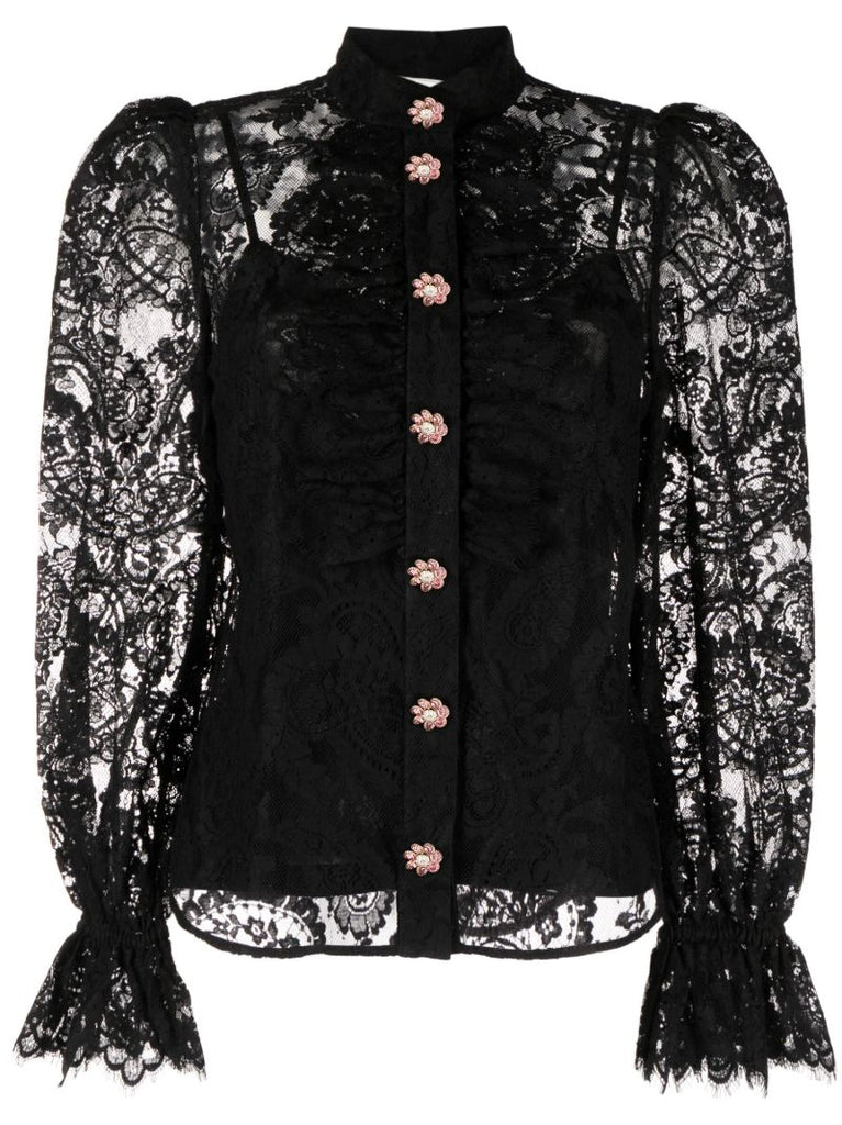 Black Luminosity Lace Blouse
