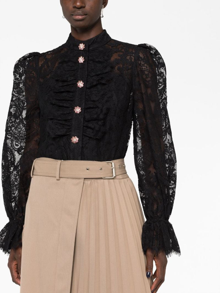 Black Luminosity Lace Blouse