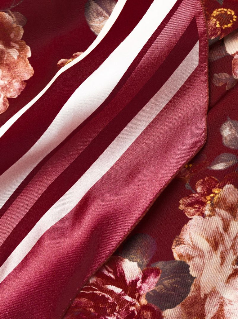 Red Luminosity Floral-print Silk Dress