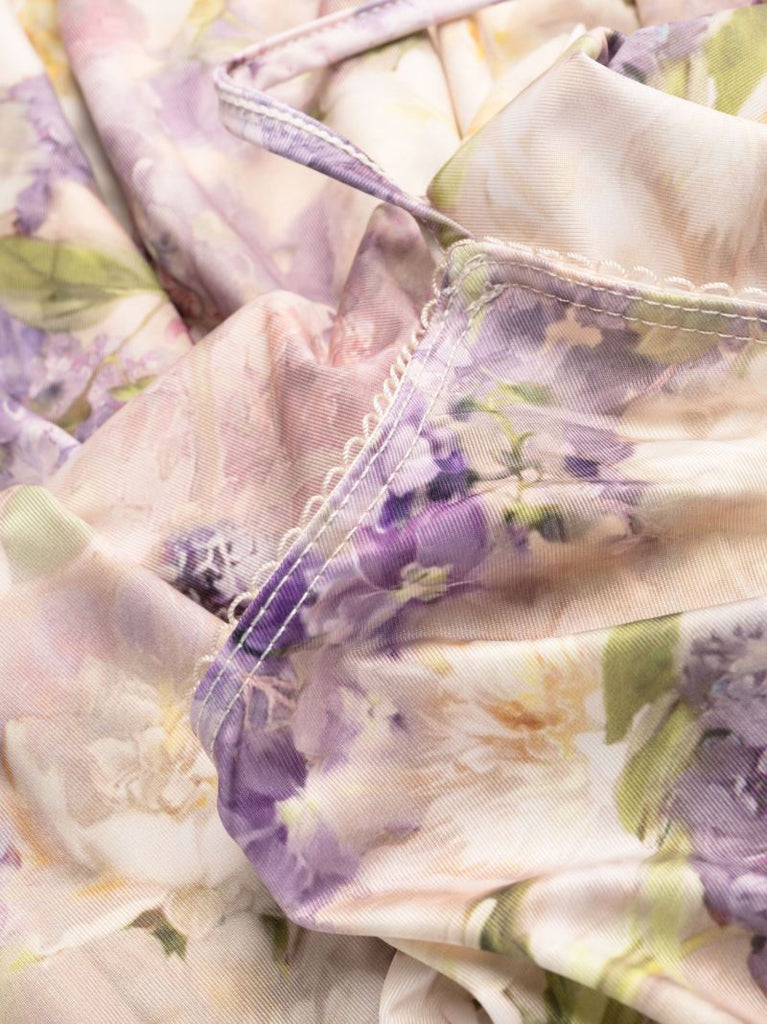 Neutral Lyrical Lantern Floral-print Dress
