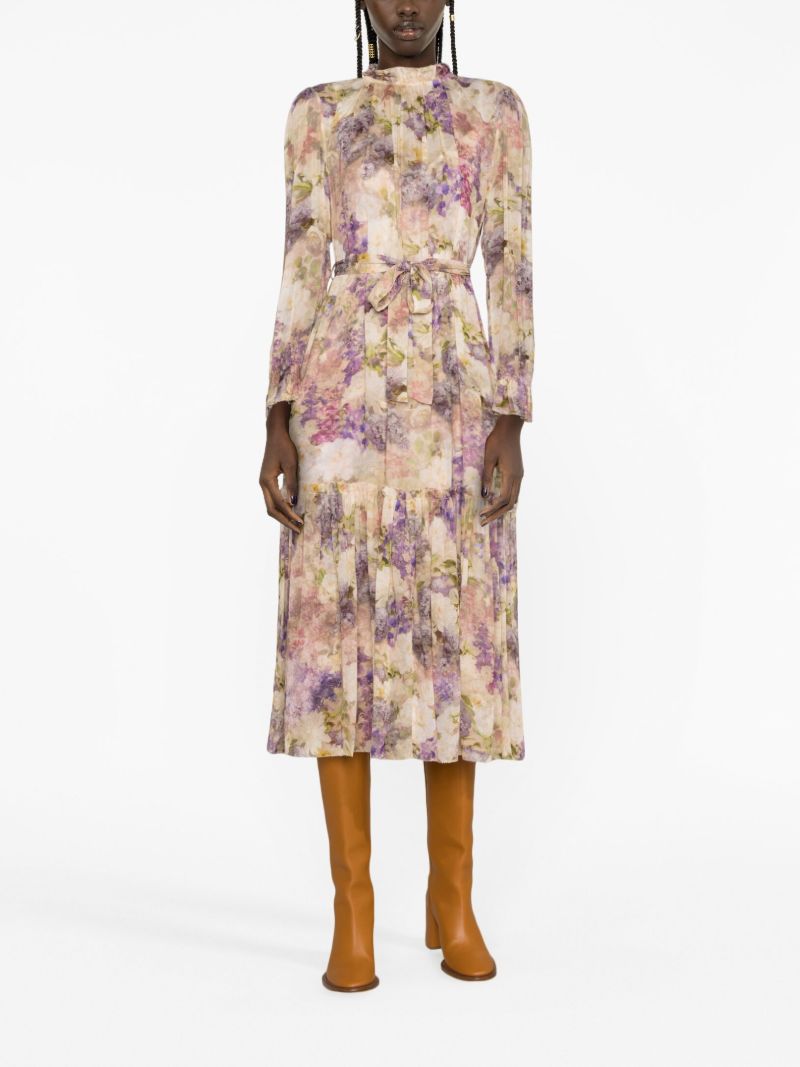 Neutral Lyrical Lantern Floral-print Dress