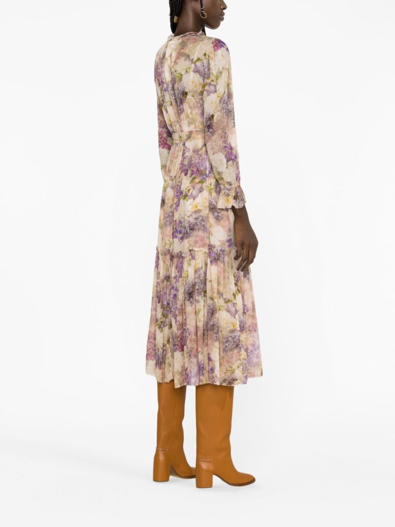 Neutral Lyrical Lantern Floral-print Dress