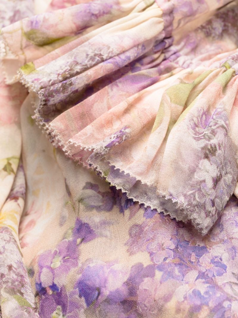 Neutral Lyrical Lantern Floral-print Dress