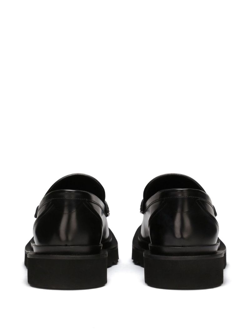 Black Leather Penny Loafers