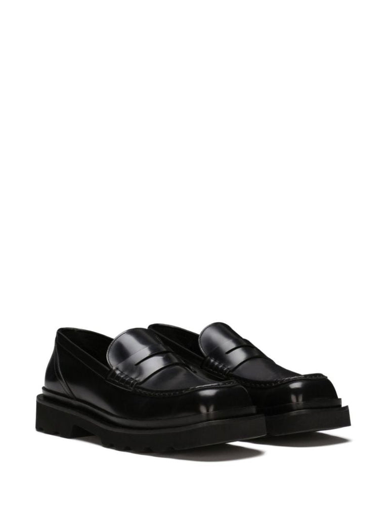 Black Leather Penny Loafers